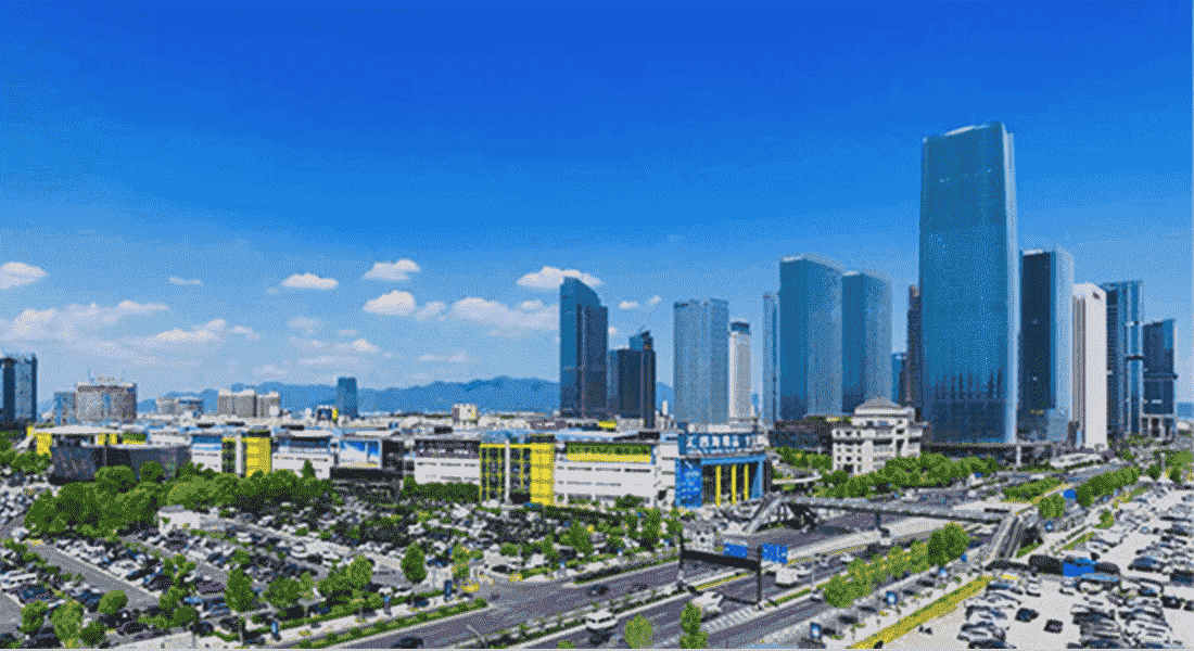 中国・義烏市の街並み